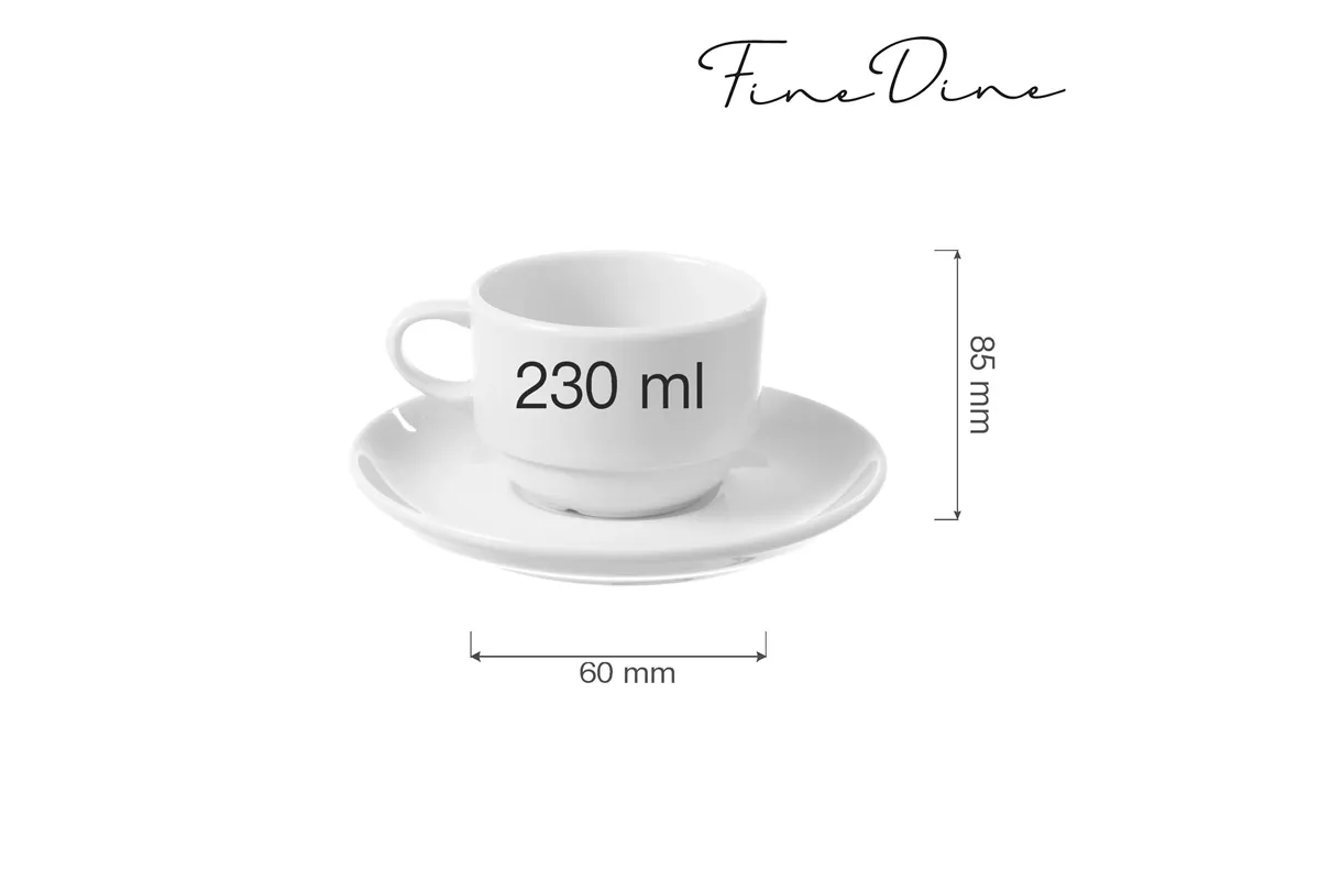 Filiżanka sztaplowana ze spodkiem Bianco 230 ml Fine Dine 799352