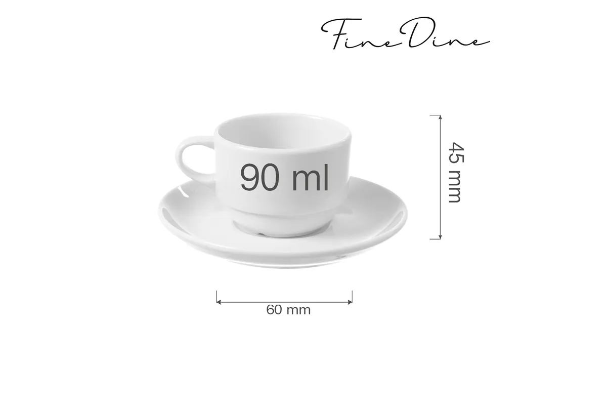 Filiżanka sztaplowana ze spodkiem  Bianco 90 ml Fine Dine 799376