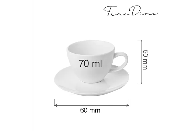 Filiżanka elegancka ze spodkiem Bianco 70 ml Fine Dine 770177 Filiżanka elegancka ze spodkiem Bianco 70 ml Fine Dine 770177