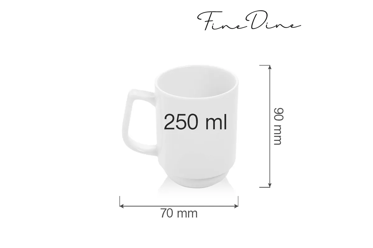 Kubek sztaplowany Bianco 250 ml Fine Dine 770245