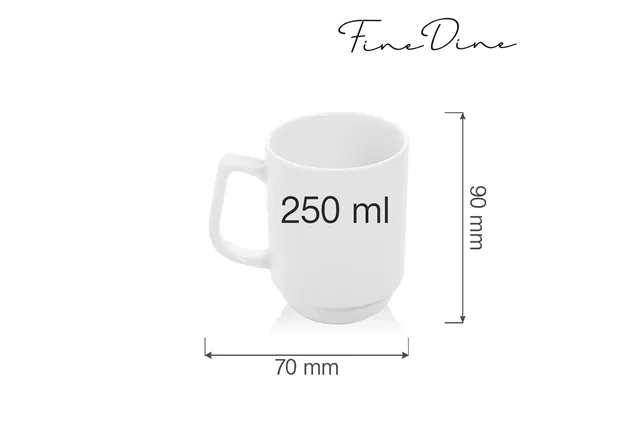 Kubek sztaplowany Bianco 250 ml Fine Dine 770245 Kubek sztaplowany Bianco 250 ml Fine Dine 770245