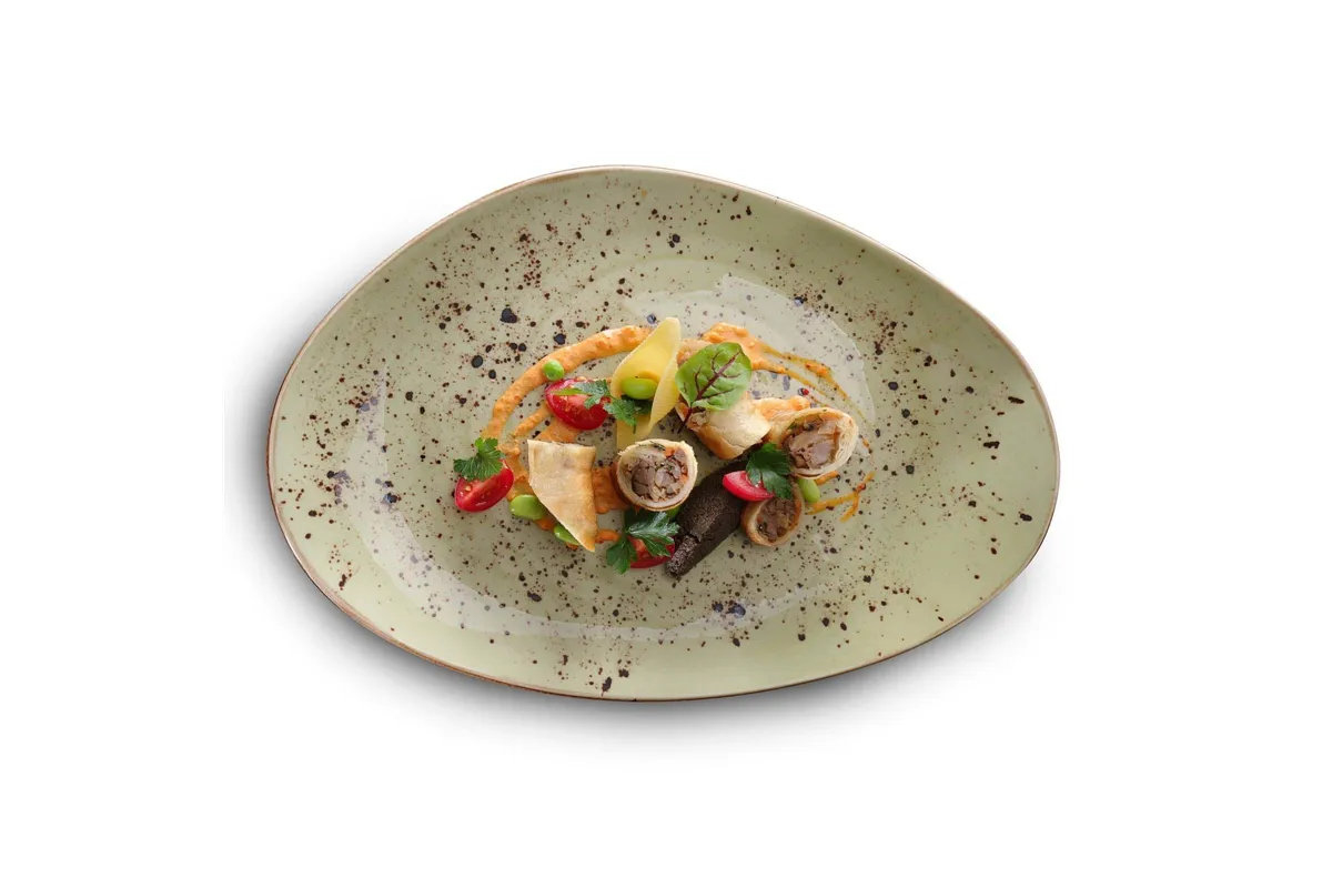 Talerz o organicznym kształcie Olive 350x210 mm Fine Dine 778036