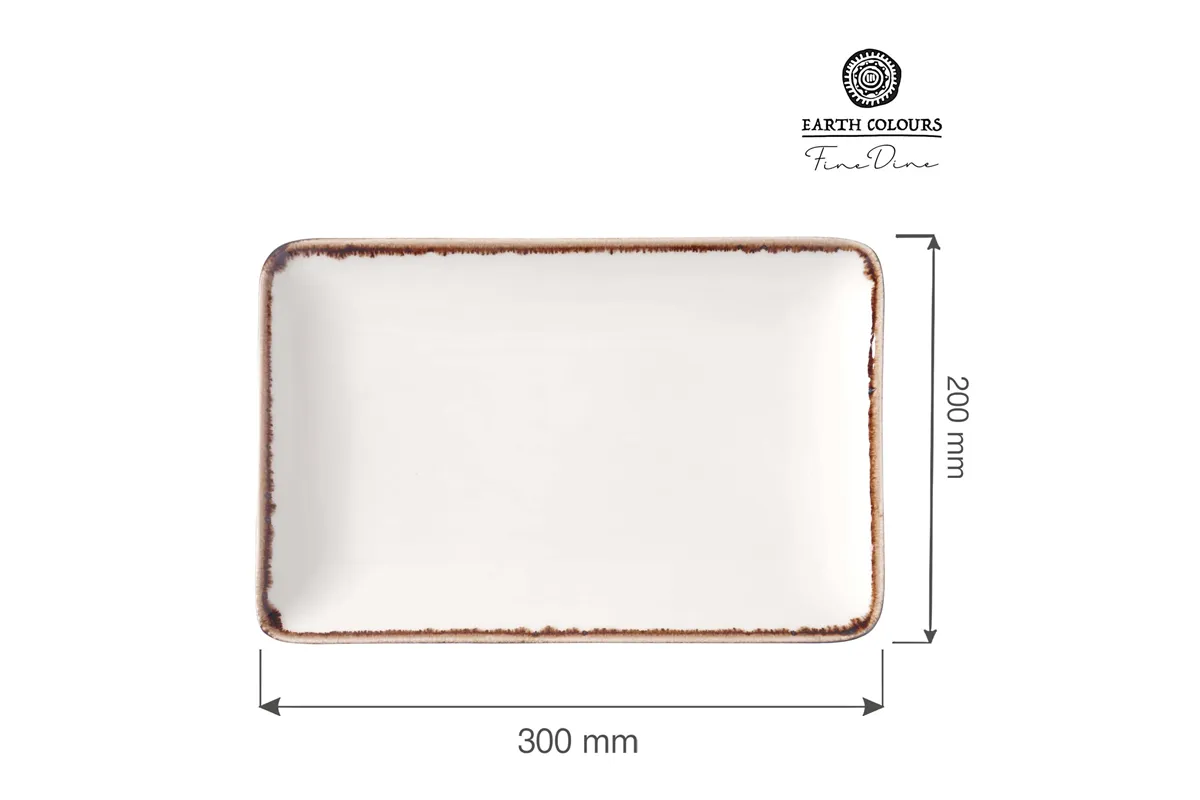 Talerz prostokątny Vanilla 300x200 mm Fine Dine 781197