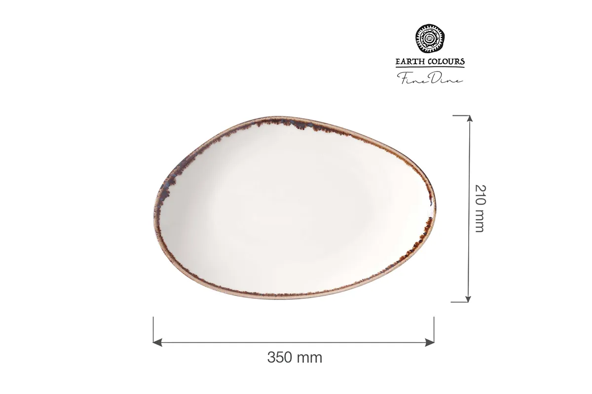Talerz o organicznym kształcie Vanilla 350x210 mm Fine Dine 781227