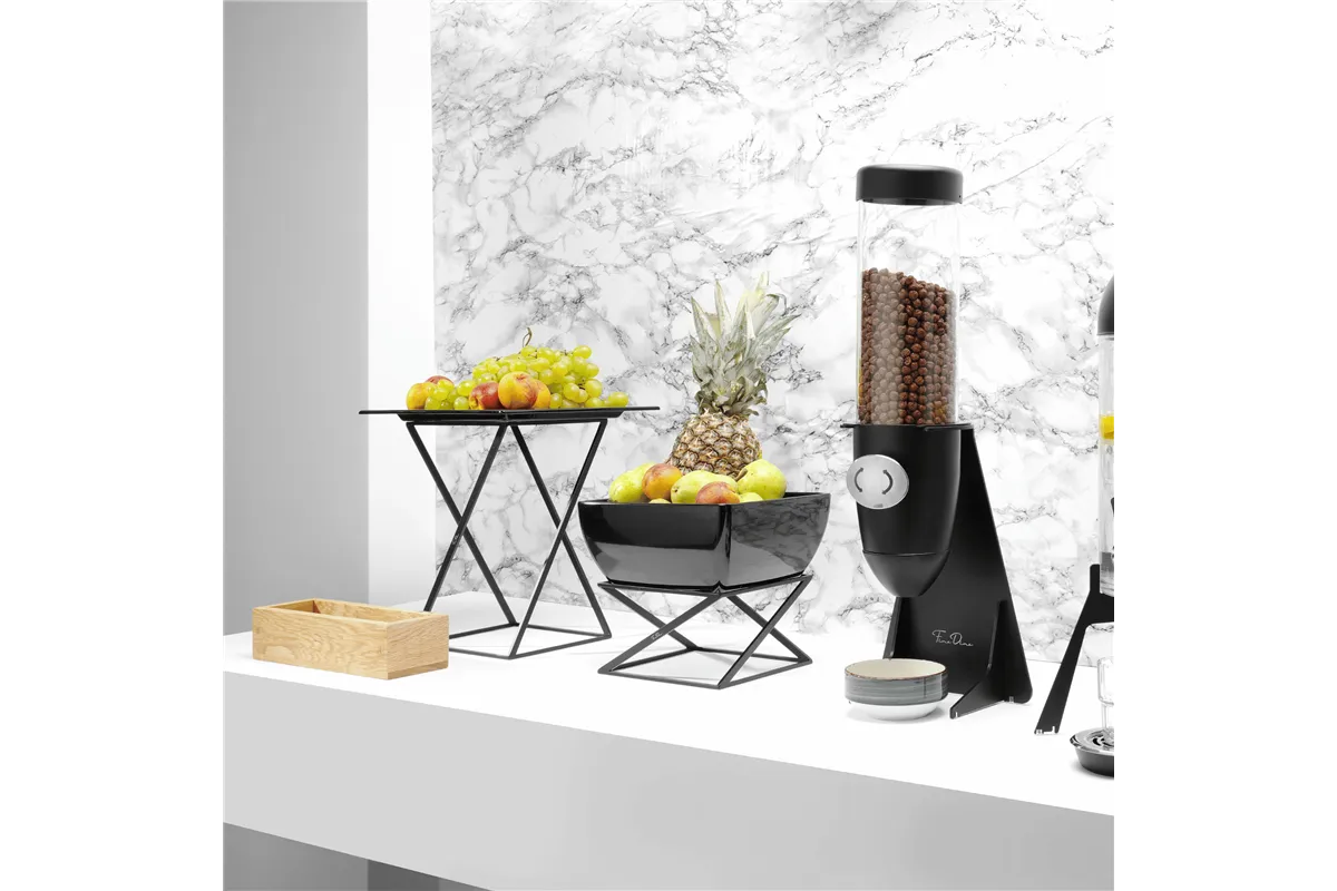 Miska kwadratowa z melaminy do ekspozytora 171578, czarna, 125x125x(h)65 mm Fine Dine 779583