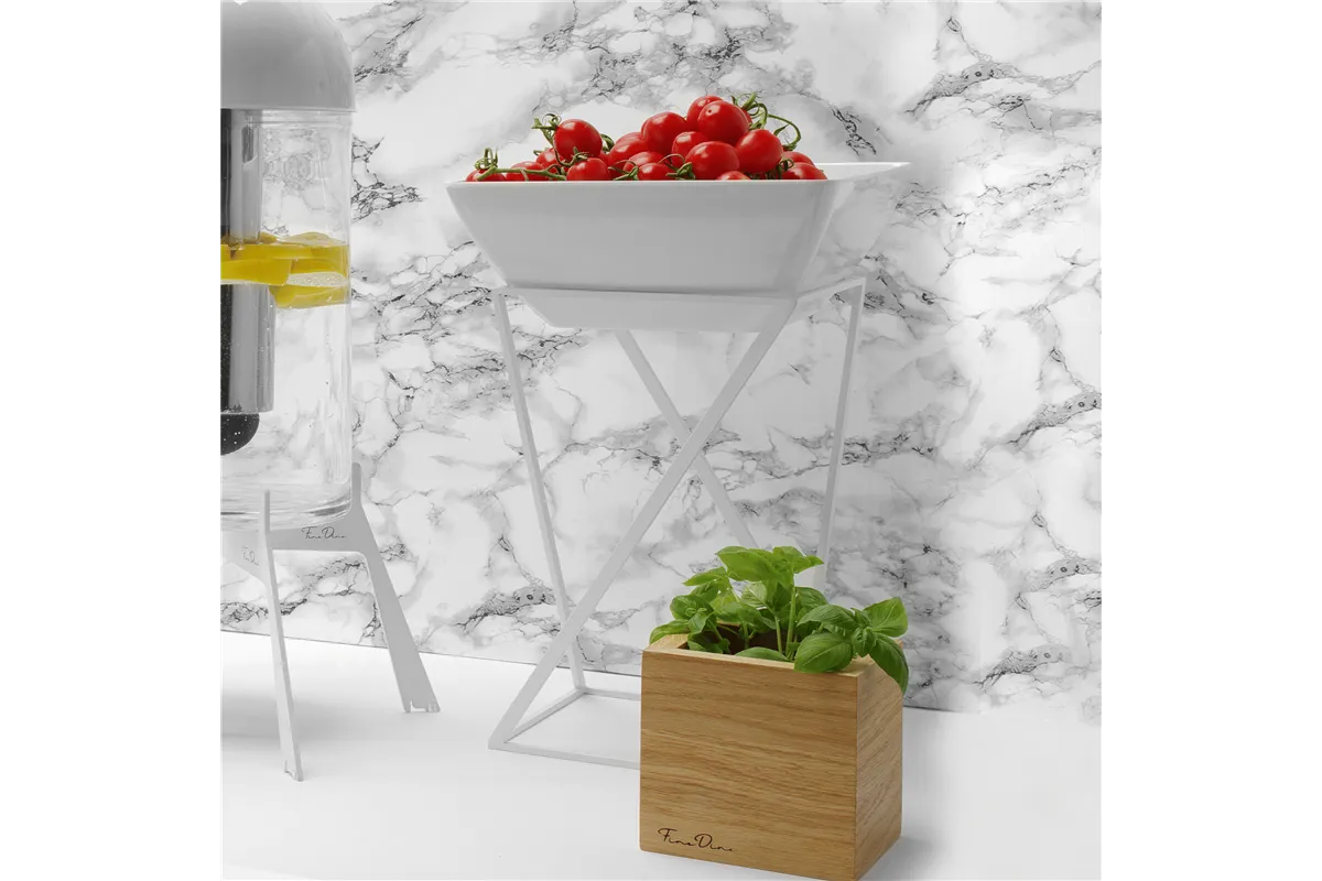 Miska kwadratowa z melaminy do ekspozytora 171554, biała, 190x190x(h)90 mm Fine Dine 779637