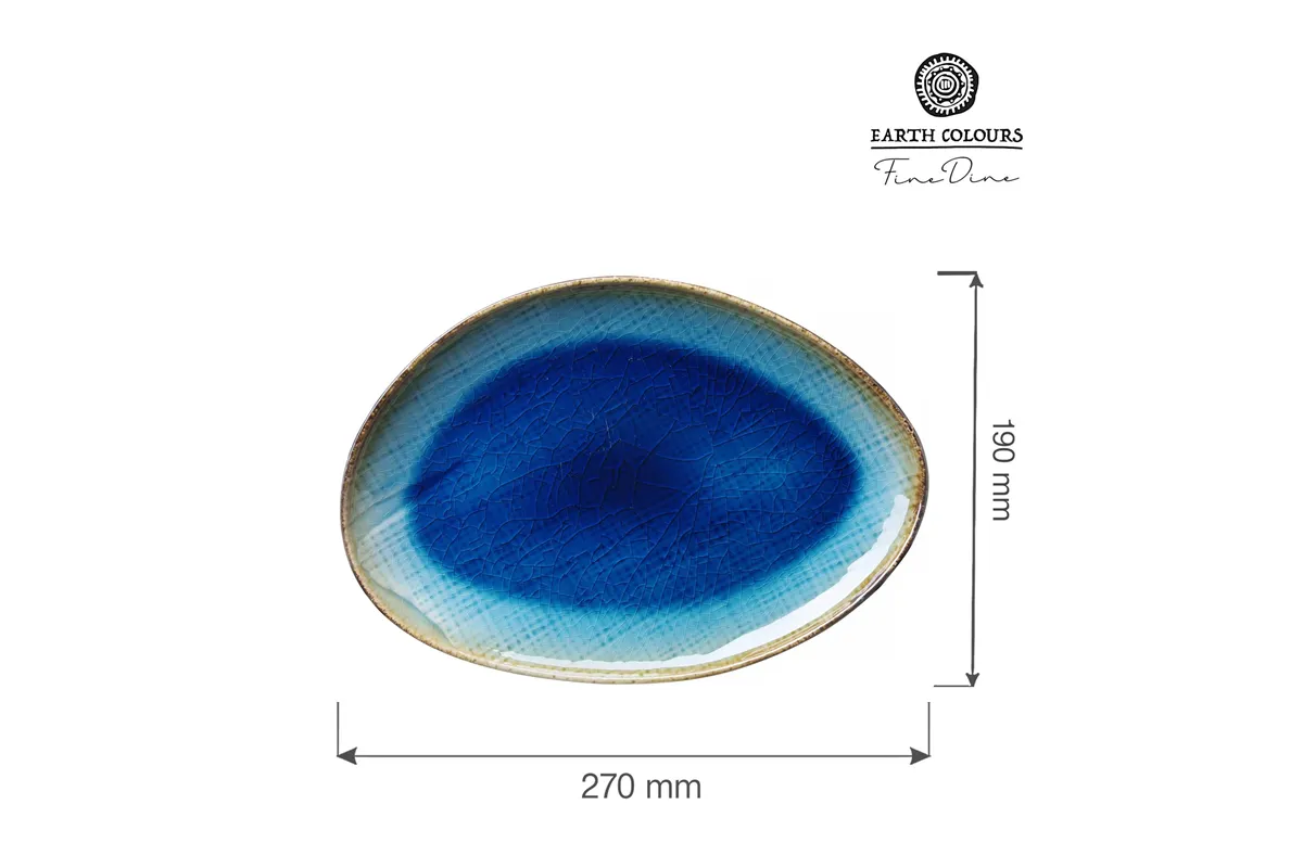 Talerz o organicznym kształcie Lazur, 270x190mm Fine Dine 769799