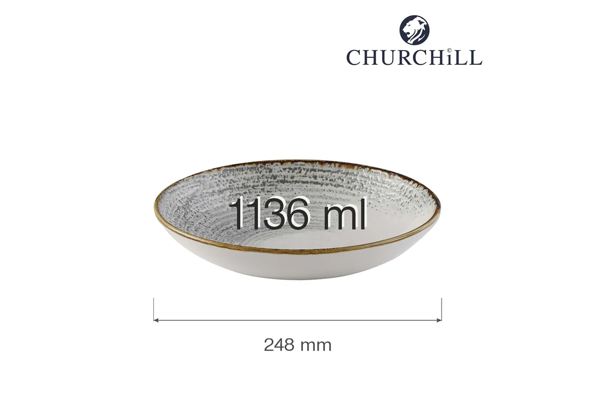 Miska coupe Homespun Accents Jasper Grey 248 mm Churchill HAJGEVB91