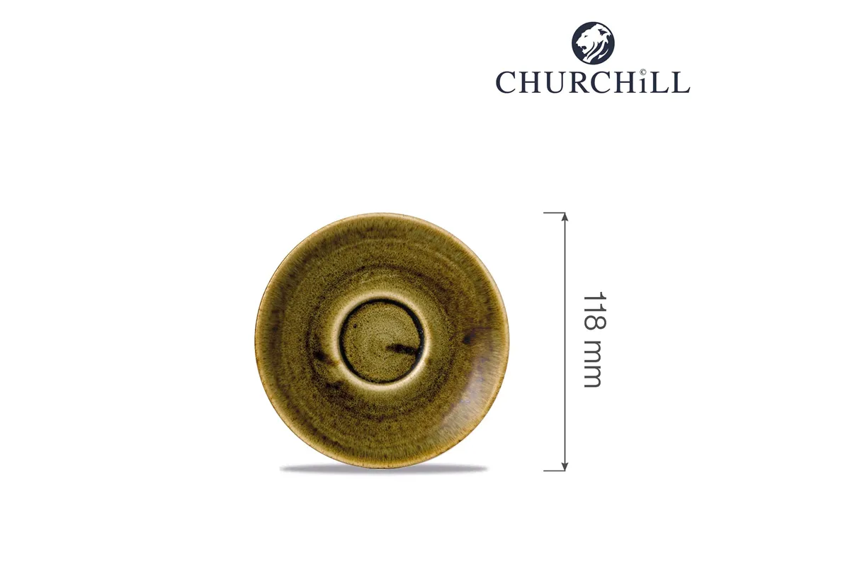 Spodek espresso Stonecast Plume Green 118 mm Churchill PLGRESS1