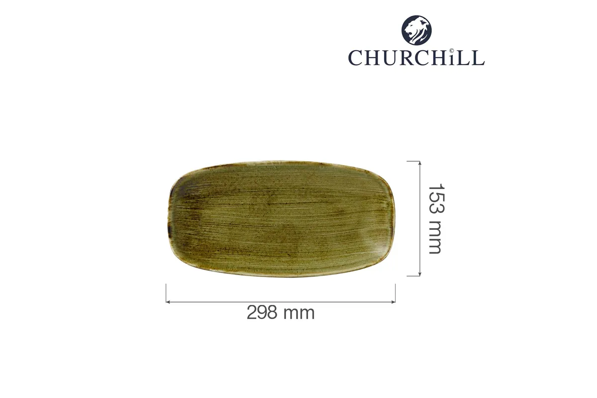 Talerz prostokątny Stonecast Plume Green 298x153 mm Churchill PLGRXO111
