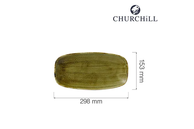 Talerz prostokątny Stonecast Plume Green 298x153 mm Churchill PLGRXO111 Talerz prostokątny Stonecast Plume Green 298x153 mm Churchill PLGRXO111