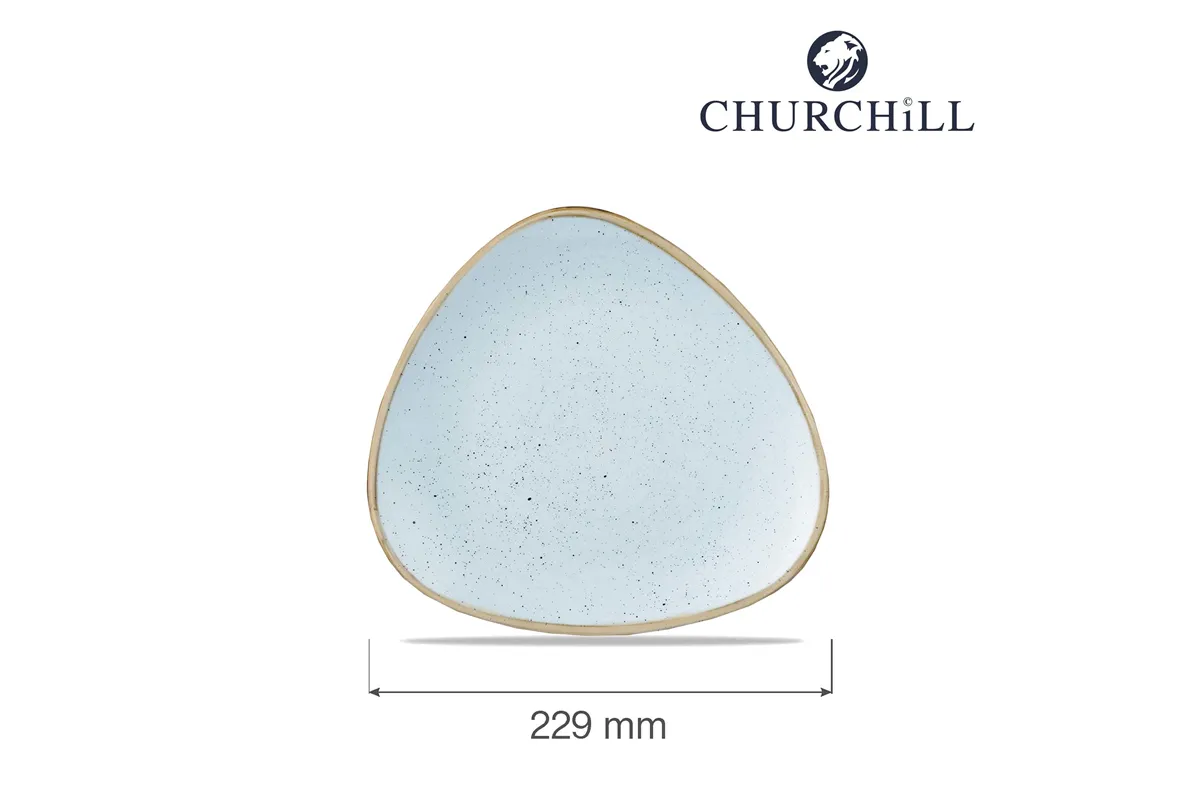 Talerz trójkątny Stonecast Duck Egg Blue 229 mm Churchill SDESTR91