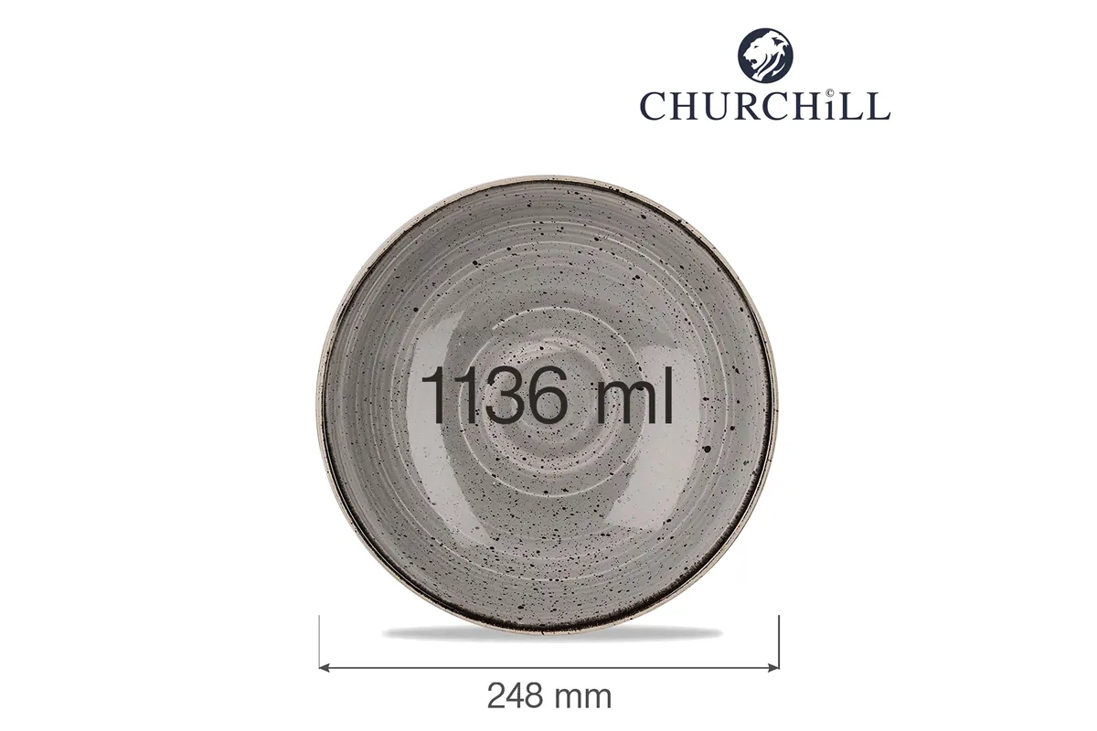 Miska coupe Stonecast Peppercorn Grey 1136 ml Churchill SPGSEVB91