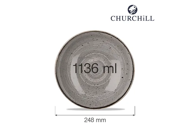 Miska coupe Stonecast Peppercorn Grey 1136 ml Churchill SPGSEVB91 Miska coupe Stonecast Peppercorn Grey 1136 ml Churchill SPGSEVB91