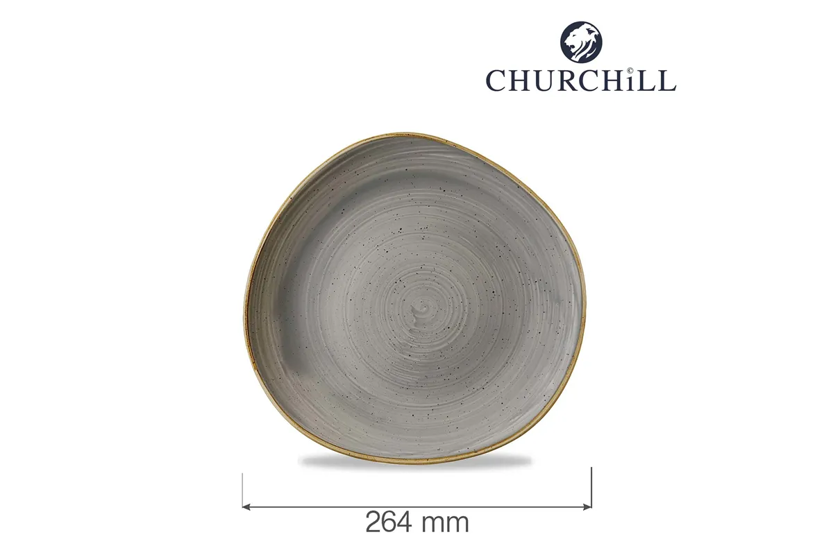 Talerz płytki o organicznym ksztalcie Stonecast Peppercorn Grey 264 mm Churchill SPGSOG101