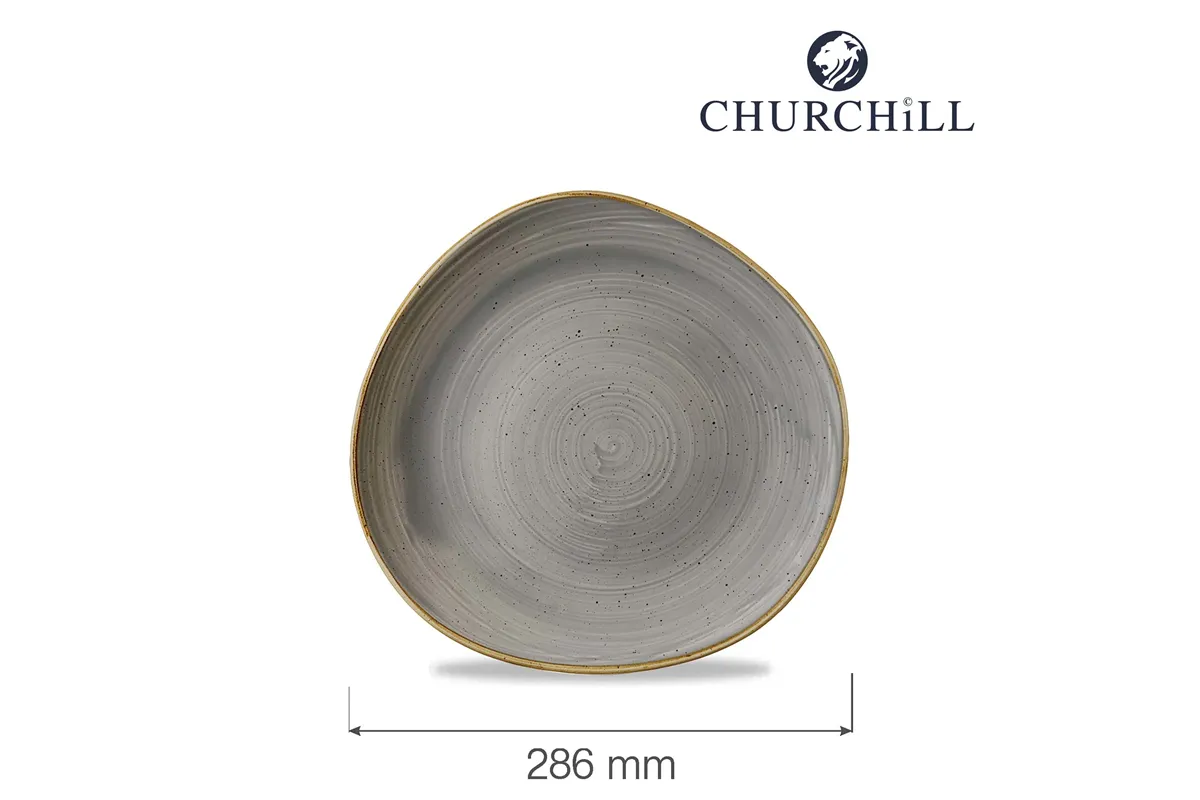 Talerz płytki o organicznym ksztalcie Stonecast Peppercorn Grey 286 mm Churchill SPGSOG111