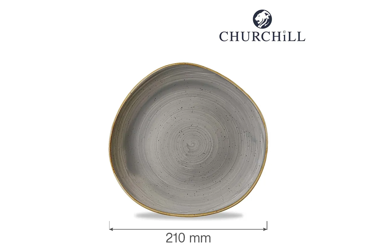Talerz płytki o organicznym ksztalcie Stonecast Peppercorn Grey 210 mm Churchill SPGSOG81