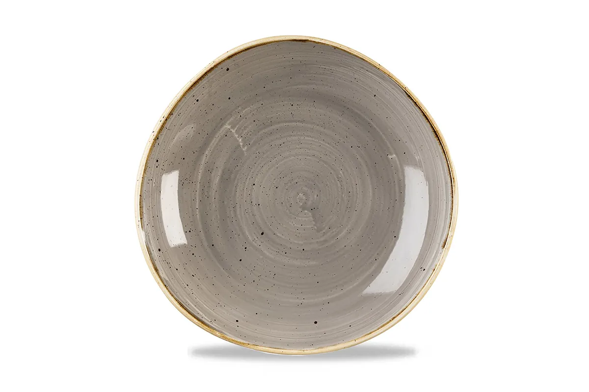 Miska o organicznym ksztalcie Stonecast Peppercorn Grey 340ml Churchill SPGSOGB11