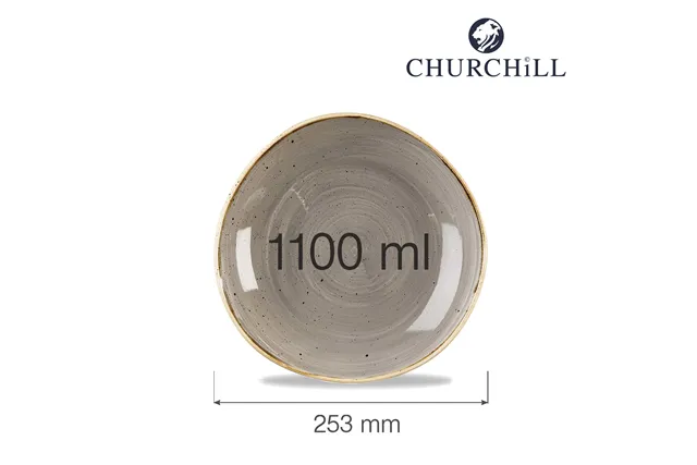Miska o organicznym ksztalcie Stonecast Peppercorn Grey 340ml Churchill SPGSOGB11 Miska o organicznym ksztalcie Stonecast Peppercorn Grey 340ml Churchill SPGSOGB11