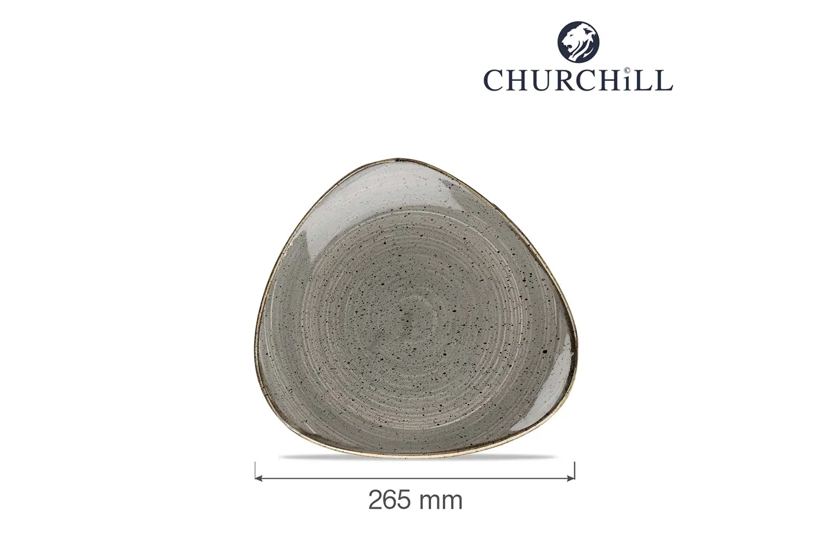 Talerz trójkątny Stonecast Peppercorn Grey 265 mm Churchill SPGSTR101