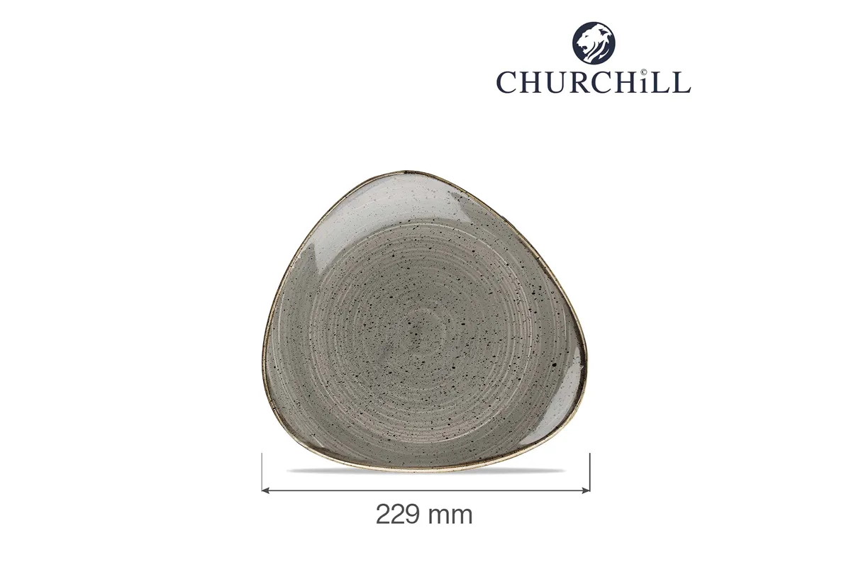 Talerz trójkątny Stonecast Peppercorn Grey 229 mm Churchill SPGSTR91
