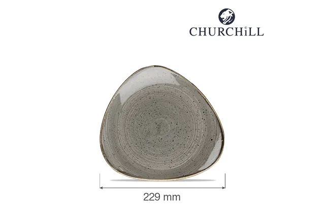 Talerz trójkątny Stonecast Peppercorn Grey 229 mm Churchill SPGSTR91