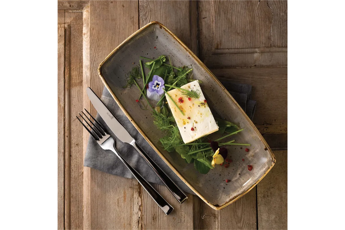 Talerz trójkątny Stonecast Peppercorn Grey 229 mm Churchill SPGSTR91