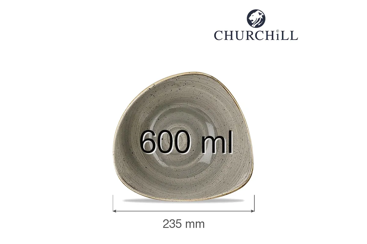 Miska trójkątna Stonecast Peppercorn Grey 600 ml Churchill SPGSTRB91
