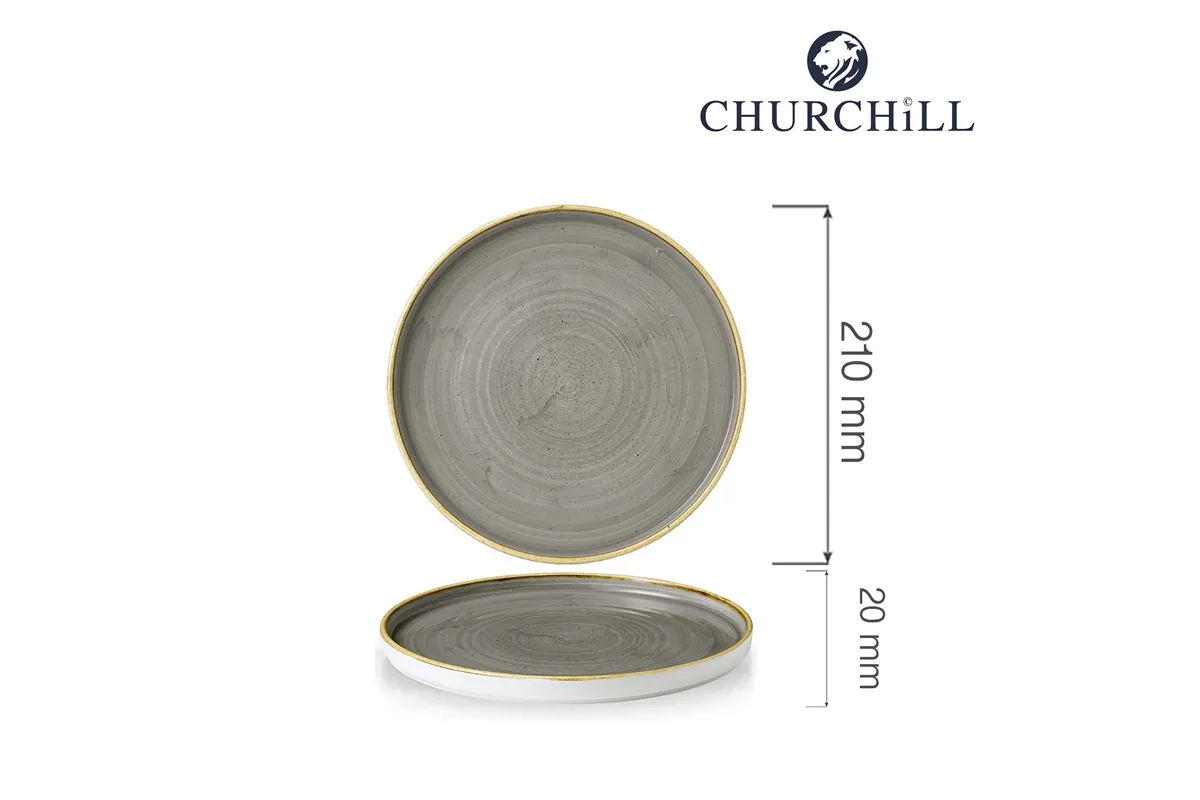 Talerz płytki z rantem Stonecast Peppercorn Grey 210 mm Churchill SPGSWP211
