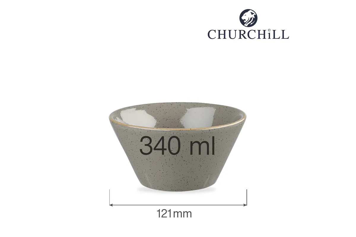 Miska konikalna Stonecast Peppercorn Grey 340 ml, 121 mm Churchill SPGSZE121