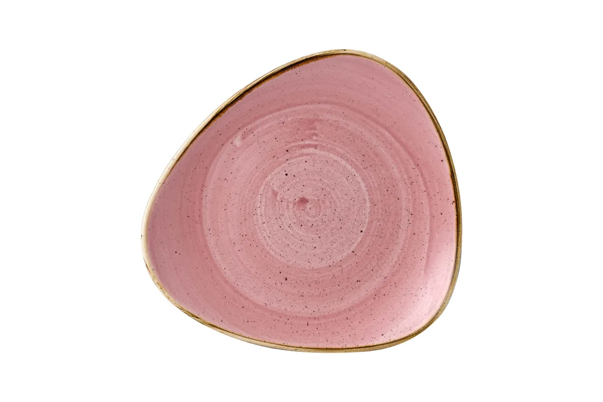 Talerz trójkątny Stonecast Petal Pink 229 mm Churchill SPPSTR91