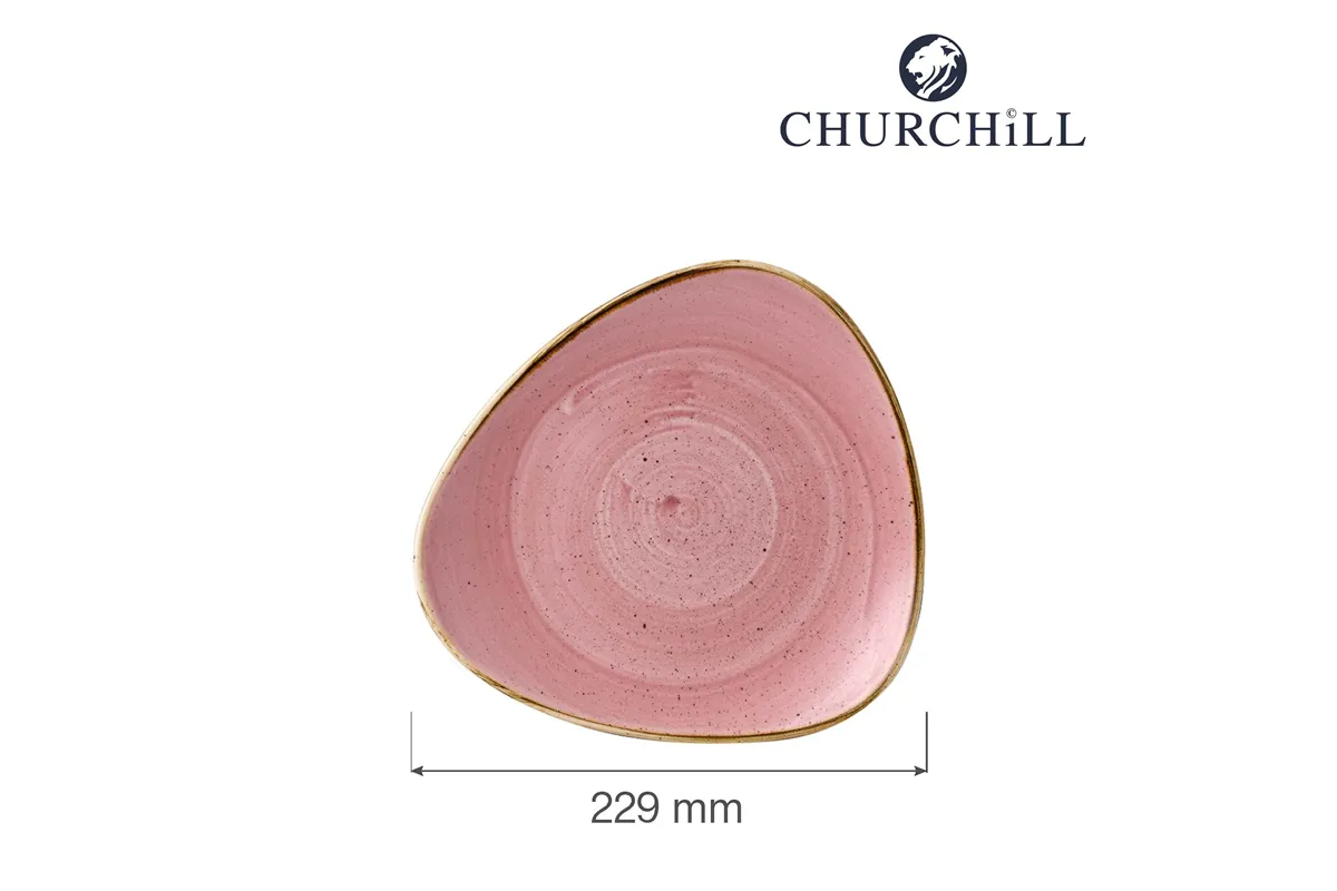 Talerz trójkątny Stonecast Petal Pink 229 mm Churchill SPPSTR91