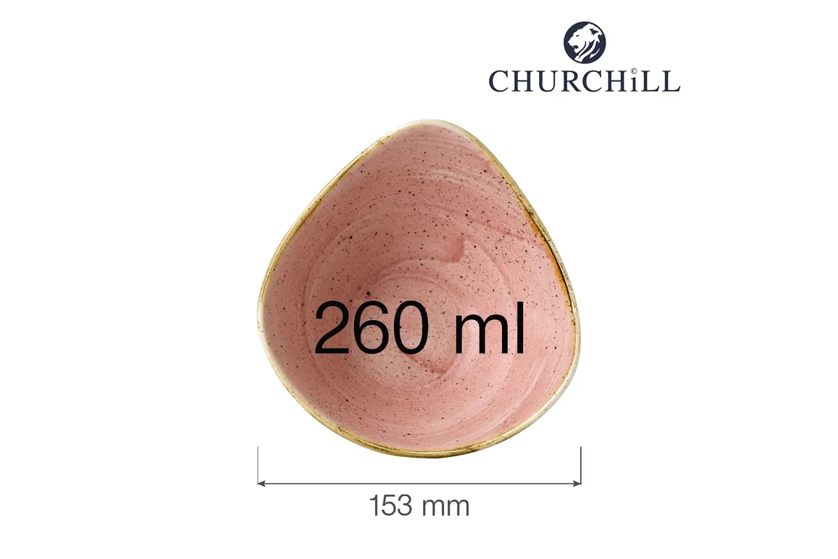 Miska trójkątna Stonecast Petal Pink 153 mm, 260 ml Churchill SPPSTRB61