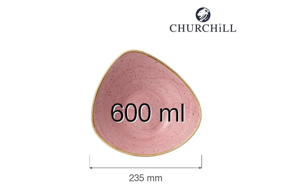 Miska trójkątna Stonecast Petal Pink 235 mm, 600 ml Churchill SPPSTRB91