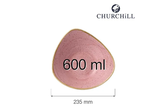 Miska trójkątna Stonecast Petal Pink 235 mm, 600 ml Churchill SPPSTRB91