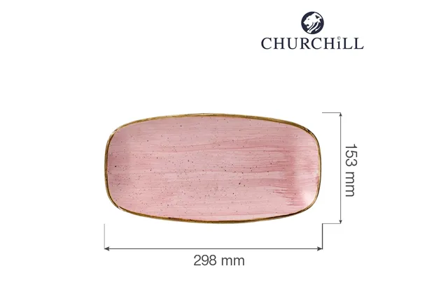 Talerz prostokątny Stonecast Petal Pink 298x153 mm Churchill SPPSXO111 Talerz prostokątny Stonecast Petal Pink 298x153 mm Churchill SPPSXO111