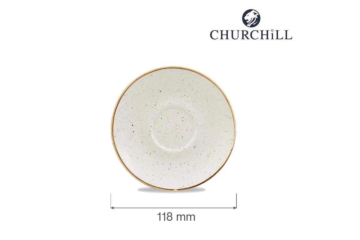 Spodek espresso Stonecast Barley White 118 mm Churchill SWHSESS1