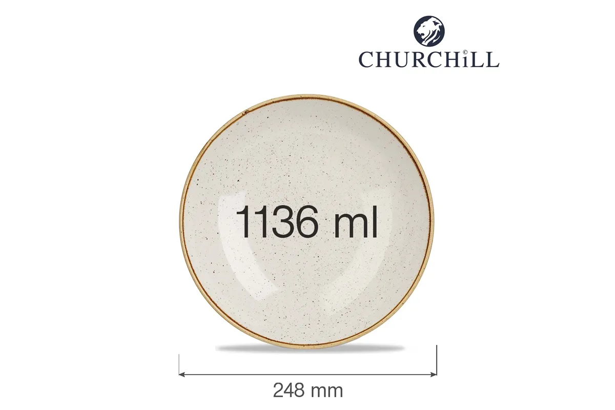 Miska coupe Stonecast Barley White 248 mm Churchill SWHSEVB91