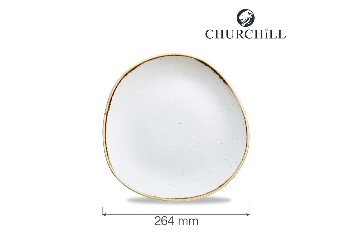 Talerz płytki o organicznym kształcie Stonecast Barley White 264 m Churchill SWHSOG101