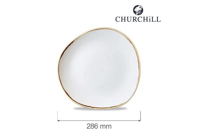 Talerz płytki o organicznym kształcie Stonecast Barley White 286 mm Churchill SWHSOG111 Talerz płytki o organicznym kształcie Stonecast Barley White 286 mm Churchill SWHSOG111
