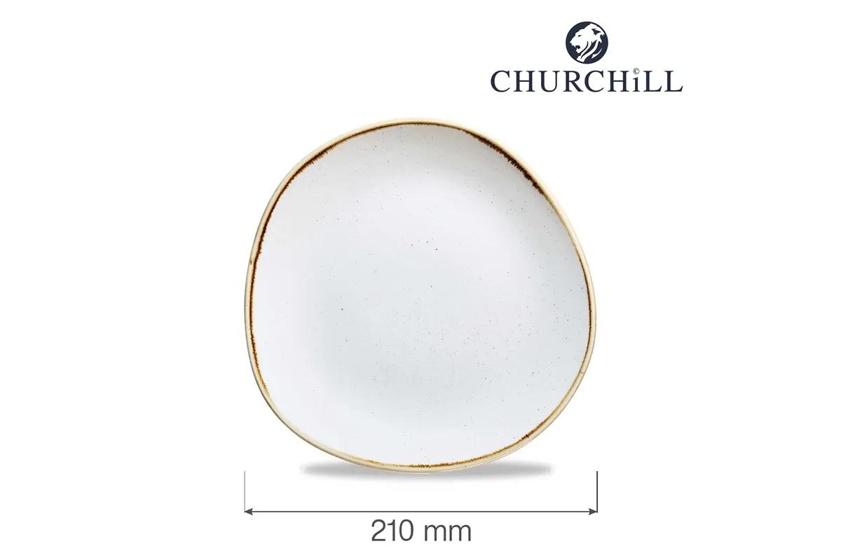 Talerz płytki o organicznym kształcie Stonecast Barley White 210 mm Churchill SWHSOG81