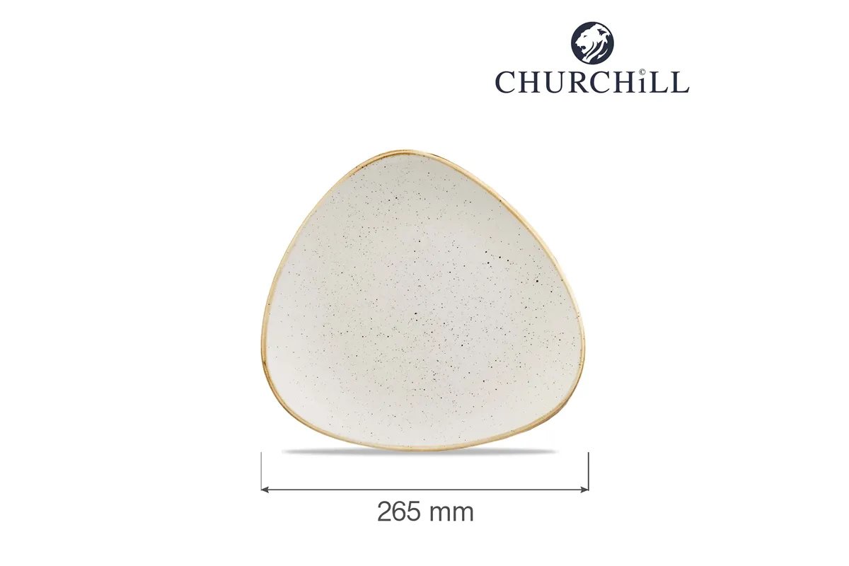 Talerz trójkątny Stonecast Barley White 265 mm Churchill SWHSTR101