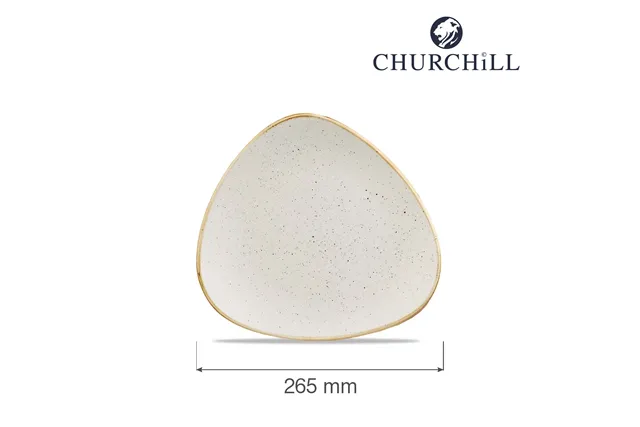 Talerz trójkątny Stonecast Barley White 265 mm Churchill SWHSTR101 Talerz trójkątny Stonecast Barley White 265 mm Churchill SWHSTR101