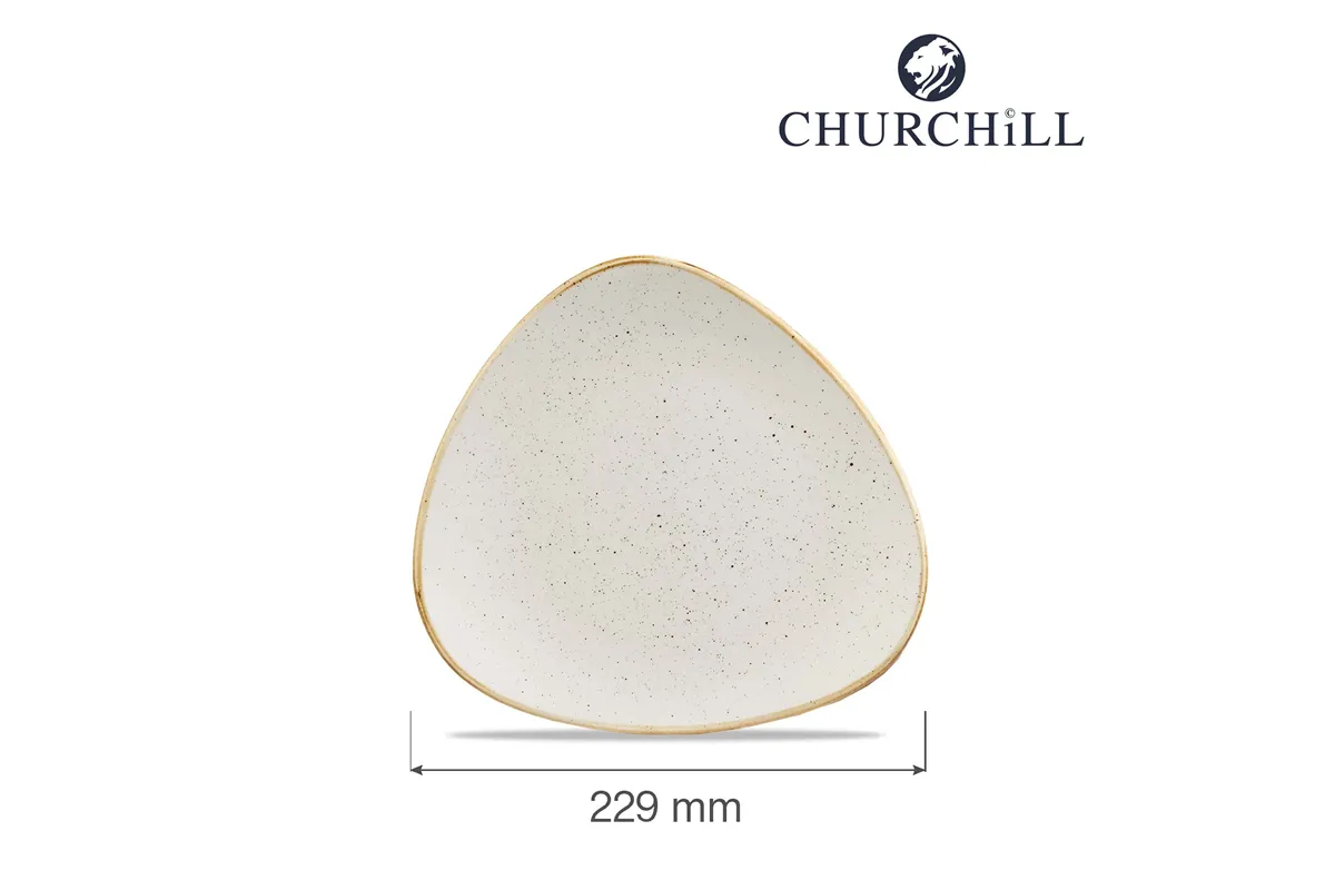 Talerz trójkątny Stonecast Barley White 229 mm Churchill SWHSTR91