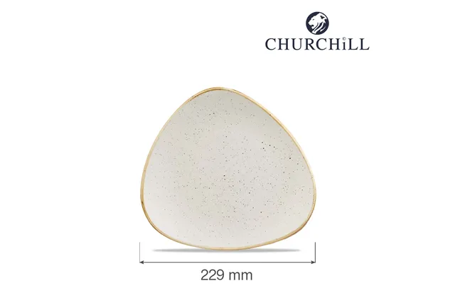 Talerz trójkątny Stonecast Barley White 229 mm Churchill SWHSTR91 Talerz trójkątny Stonecast Barley White 229 mm Churchill SWHSTR91