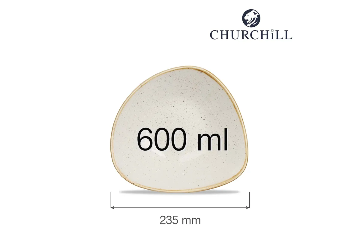 Miska trójkątna Stonecast Barley White 235 mm, 600 ml Churchill SWHSTRB91