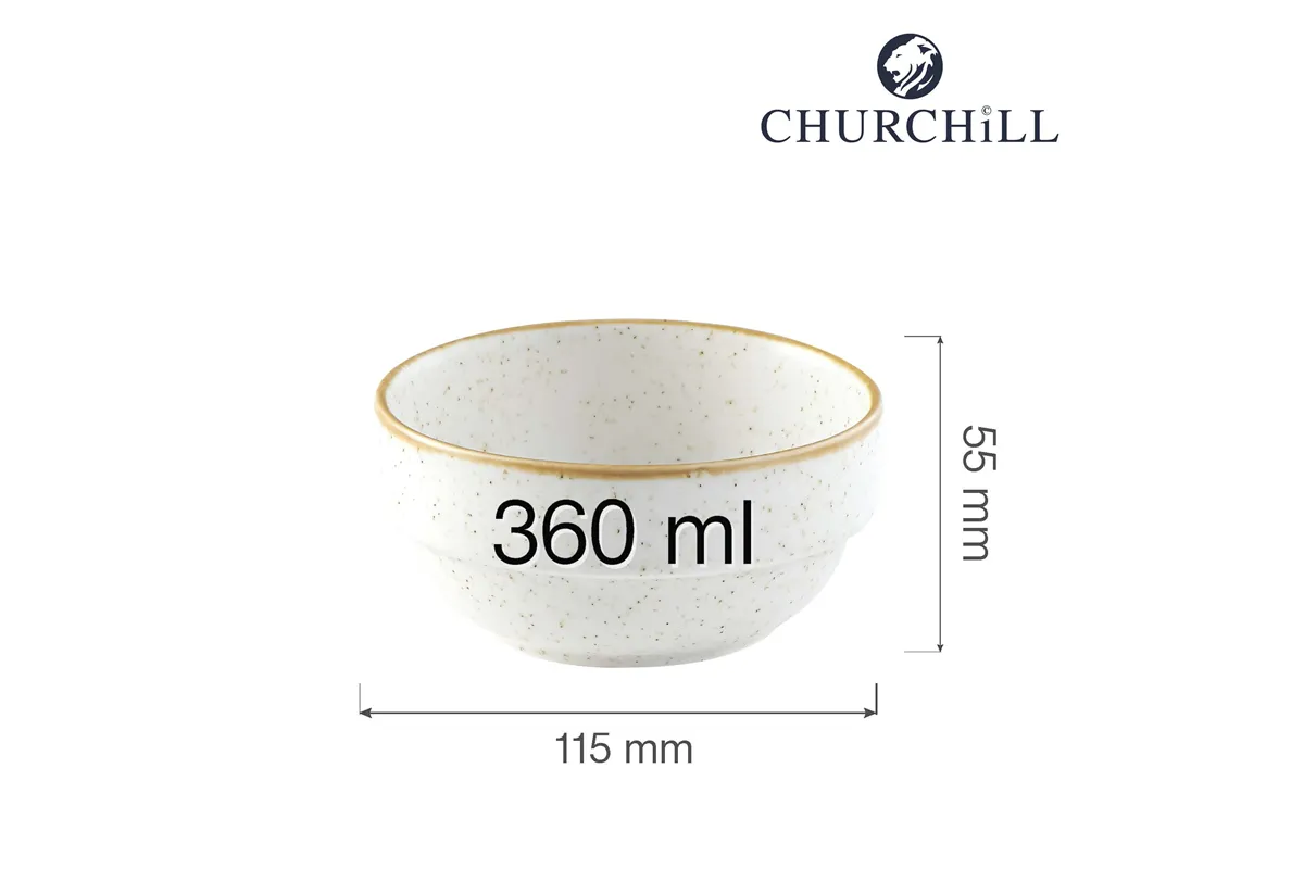 Miska sztaplowana Stonecast Barley White 115x(H)55 mm Churchill SWHSVB141