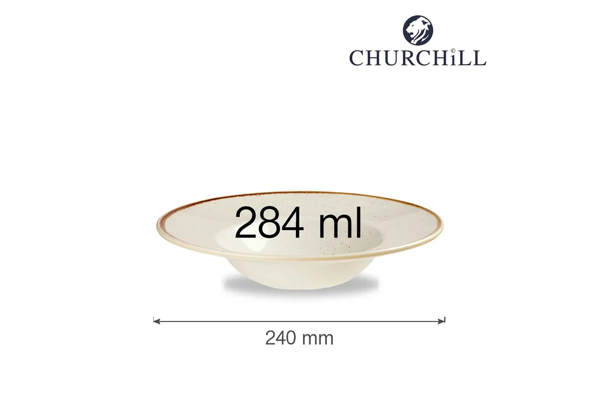 Talerz głęboki Stonecast Barley White 240 mm Churchill SWHSVWBM1