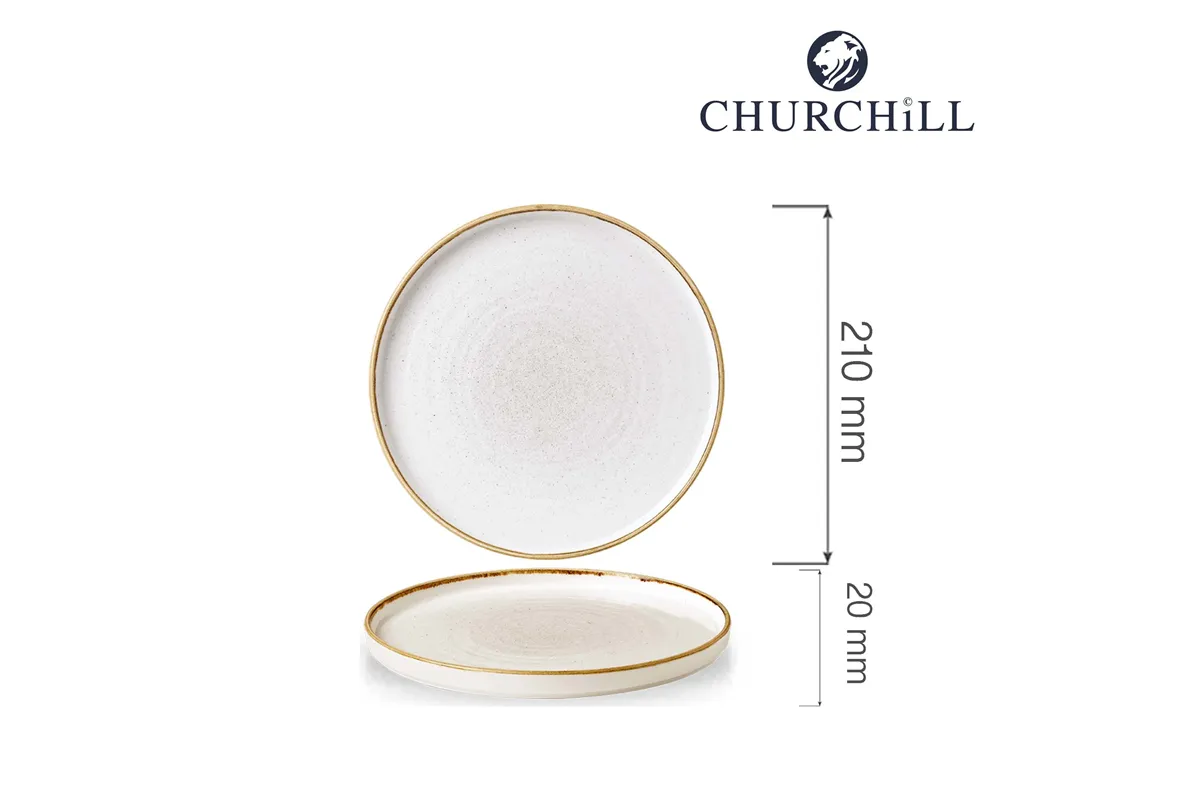 Talerz płytki z rantem Stonecast Barley White 210 mm Churchill SWHSWP211