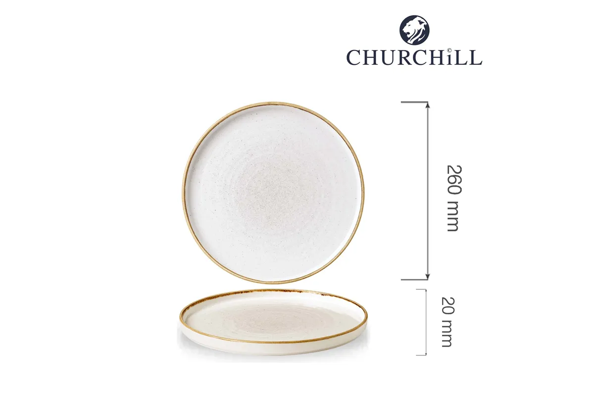 Talerz płytki z rantem Stonecast Barley White 260 mm x (H)20 Churchill SWHSWP261